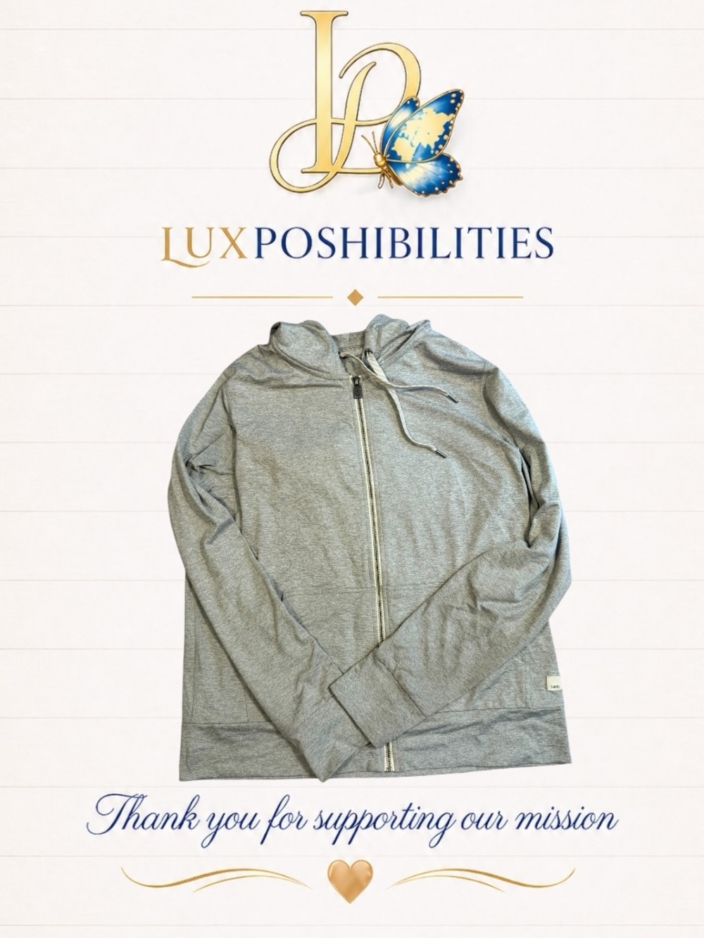 Vuori Men's Light Gray Full-Zip Hoodie